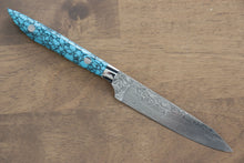  Yu Kurosaki R2/SG2 Damascus Steak 120mm Turquoise Handle - Japanny - Best Japanese Knife