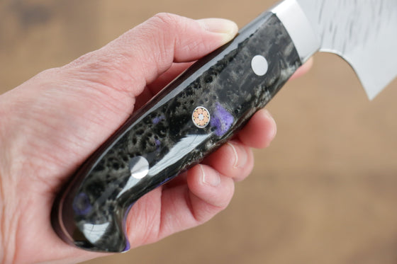 Yu Kurosaki Fujin SPG2 Hammered Gyuto 210mm Blue purple Acrylic Handle - Japanny - Best Japanese Knife