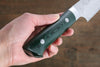 Takeshi Saji VG10 Diamond Finish Damascus Sujihiki  240mm Green Micarta Handle - Japanny - Best Japanese Knife