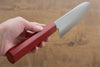 Makoto Kurosaki SPG2 Migaki Finished Santoku 170mm Red Lacquered Handle - Japanny - Best Japanese Knife