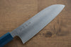 Makoto Kurosaki SPG2 Migaki Finished Santoku 170mm Blue Lacquered Handle - Japanny - Best Japanese Knife