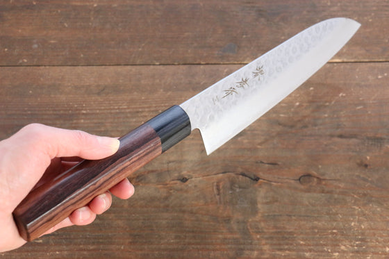 Sakai Takayuki 45 Layer Damascus Japanese Chef's Knife Sujihiki 240mm & Santoku 180mm Set with Shitan Handle - Japanny - Best Japanese Knife