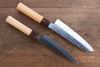 Sakai Takayuki VG10 33 Layer Damascus Japanese Chef Knife Santoku 170mm & Petty 150mm Set with Keyaki Handle(Japanese Elm) - Japanny - Best Japanese Knife