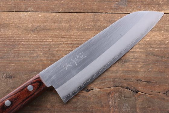 Kunihira VG1 Migaki Finished Santoku 170mm Mahogany Handle - Japanny - Best Japanese Knife