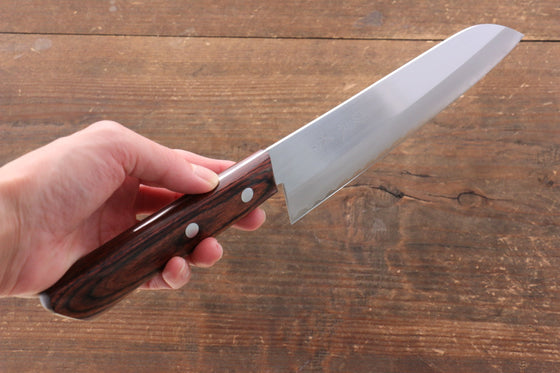 Kunihira VG1 Migaki Finished Santoku 170mm Mahogany Handle - Japanny - Best Japanese Knife