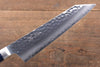 Seisuke Aotsuchi AUS10 Hammered Kiritsuke Santoku Japanese Knife 195mm Blue Pakka wood Handle with Sheath - Japanny - Best Japanese Knife
