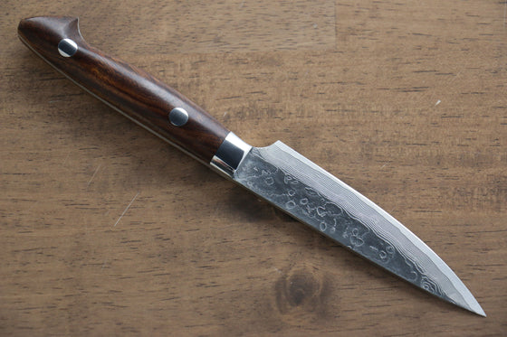Kazuo Nomura VG10 Damascus Petty-Utility 100mm Ironwood Handle - Japanny - Best Japanese Knife