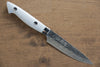Kazuo Nomura VG10 Damascus Petty-Utility 100mm White Stone Handle - Japanny - Best Japanese Knife