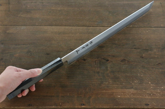Sakai Takayuki Silver Steel No.3 Sakimaru Takohiki Ebony Wood Handle - Japanny - Best Japanese Knife