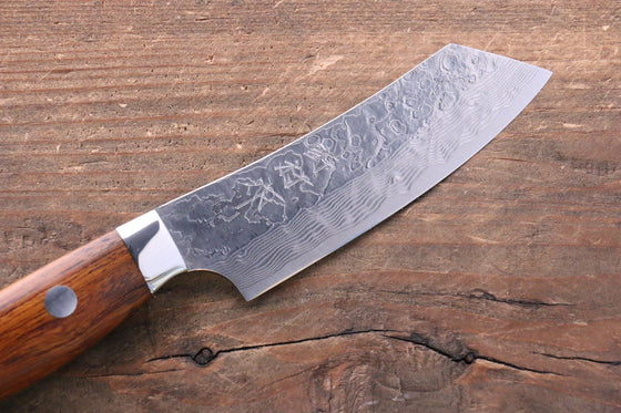 Kazuo Nomura VG10 Damascus Kiritsuke 90mm Ironwood Handle - Japanny - Best Japanese Knife