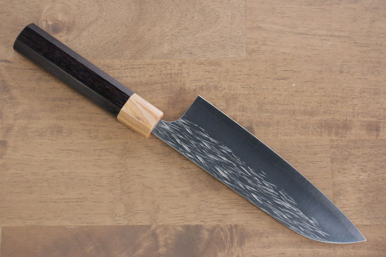 Yu Kurosaki Juhyo R2/SG2 Hammered Santoku 165mm Shitan (ferrule: Honduras) Handle - Japanny - Best Japanese Knife