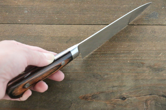 Iseya Molybdenum Petty-Utility 120mm Mahogany Pakka wood Handle - Japanny - Best Japanese Knife