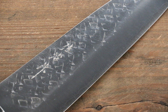 Takeshi Saji SRS13 Hammered Santoku 180mm Black Micarta Handle - Japanny - Best Japanese Knife