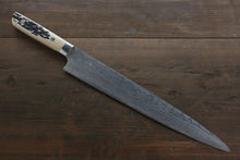  Takeshi Saji VG10 Damascus Sujihiki 270mm Cow Bone Handle - Japanny - Best Japanese Knife