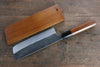 Yoshimi Kato Blue Super Kurouchi Nakiri Japanese Knife 165mm with Lacquered Handle with Saya - Japanny - Best Japanese Knife