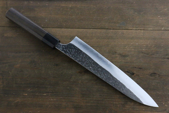 Yu Kurosaki Blue Super Hammered Gyuto  210mm Shitan Handle - Japanny - Best Japanese Knife