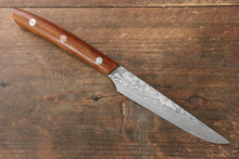  Takeshi Saji R2/SG2 Black Damascus Steak 125mm Ironwood Handle - Japanny - Best Japanese Knife