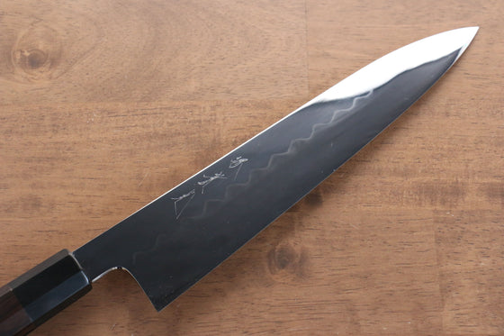 Jikko Honyaki White Steel No.3 Mirrored Finish Gyuto 240mm Ebony Wood Handle - Japanny - Best Japanese Knife