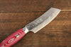 Kazuo Nomura VG10 Damascus Kiritsuke  90mm Red White Micarta (Nomura Style) Handle - Japanny - Best Japanese Knife