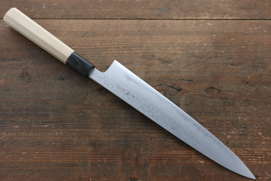 Kikumori Blue Steel No.1 Damascus Sujihiki  240mm with Magnolia Handle - Japanny - Best Japanese Knife
