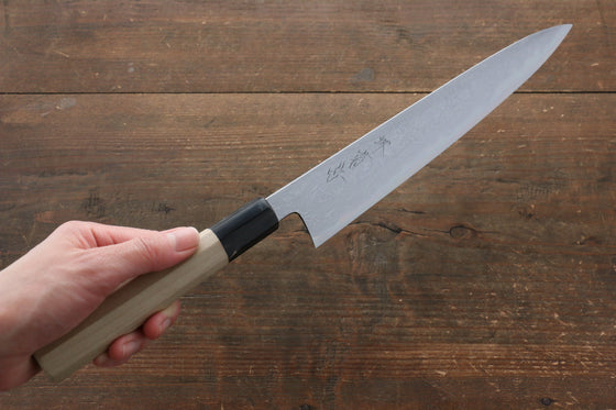 Kikumori Blue Steel No.1 Damascus Sujihiki Japanese Knife 240mm with Magnolia Handle - Japanny - Best Japanese Knife