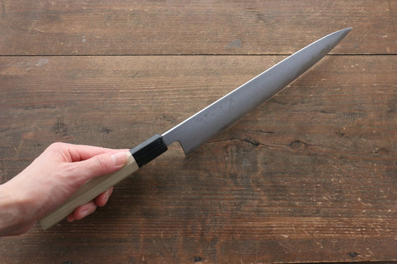 Kikumori Blue Steel No.1 Damascus Sujihiki Japanese Knife 240mm with Magnolia Handle - Japanny - Best Japanese Knife