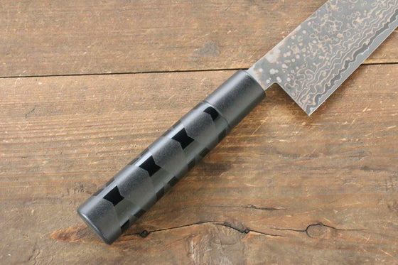 Takeshi Saji VG10 Santoku Japanese Knife 165mm Black Plastic Handle - Japanny - Best Japanese Knife