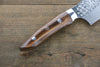 Yu Kurosaki Shizuku R2/SG Hammered Santoku Japanese Chef Knife 165mm with Iron wood Handle - Japanny - Best Japanese Knife