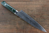 Takeshi Saji R2/SG2 Diamond Finish Damascus Gyuto 210mm Green Micarta Handle - Japanny - Best Japanese Knife