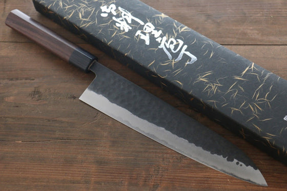 Yoshimi Kato Blue Super Clad Kurouchi Gyuto Japanese Chef Knife 240mm With Saya - Japanny - Best Japanese Knife