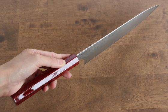 Kei Kobayashi R2/SG2 Damascus Gyuto  210mm Red Lacquered Handle - Japanny - Best Japanese Knife