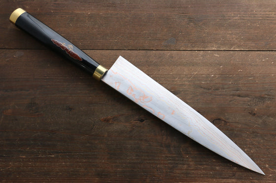 Takeshi Saji Maki-e Art Blue Steel No.2 Colored Damascus Gyuto Japanese Knife 240mm Lacquered Handle with Sheath - Japanny - Best Japanese Knife