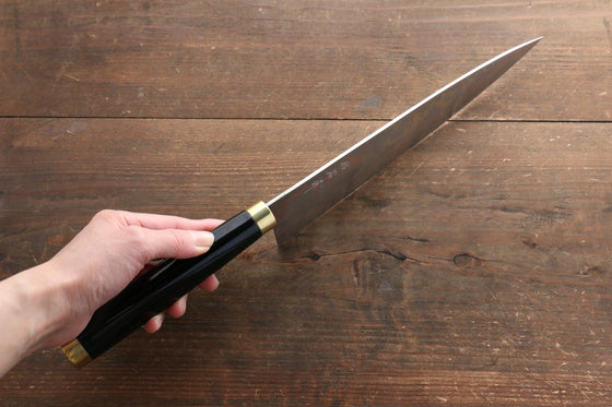 Takeshi Saji Maki-e Art Blue Steel No.2 Colored Damascus Gyuto Japanese Knife 240mm Lacquered Handle with Sheath - Japanny - Best Japanese Knife