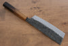 Sakai Takayuki Homura Guren Blue Steel No.2 Kurouchi Hammered Nakiri 180mm Burnt Oak Handle - Japanny - Best Japanese Knife