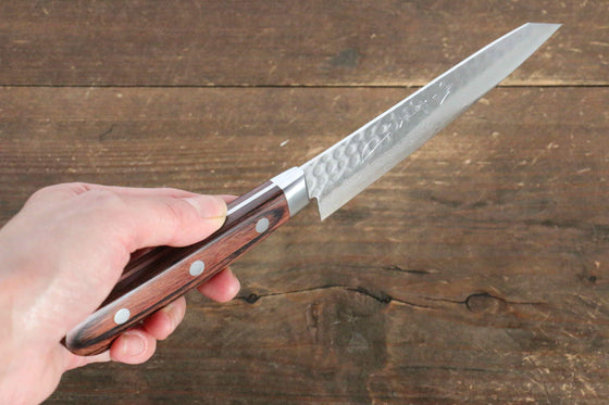 Jikko VG10 17 Layer Kiritsuke Petty-Utility 125mm Mahogany Handle - Japanny - Best Japanese Knife