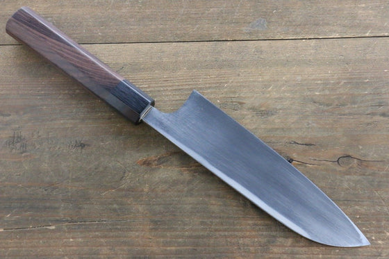 Seisuke Blue Steel No.2 Hammered Kurouchi Santoku  165mm Shitan Handle - Japanny - Best Japanese Knife