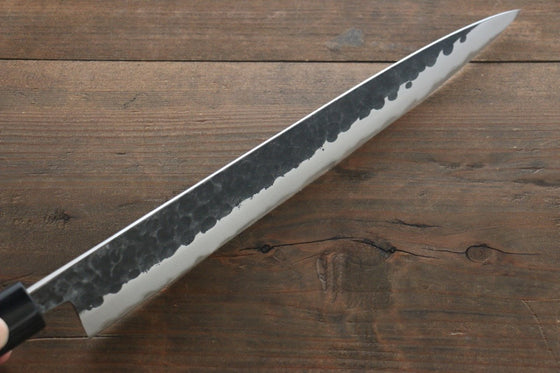 Yoshimi Kato Blue Super Clad Hammered Kurouchi Sujihiki Japanese Chef Knife 270mm - Japanny - Best Japanese Knife