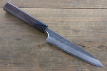  Seisuke Blue Steel No.2 Hammered Kurouchi Petty-Utility 150mm Shitan Handle - Japanny - Best Japanese Knife