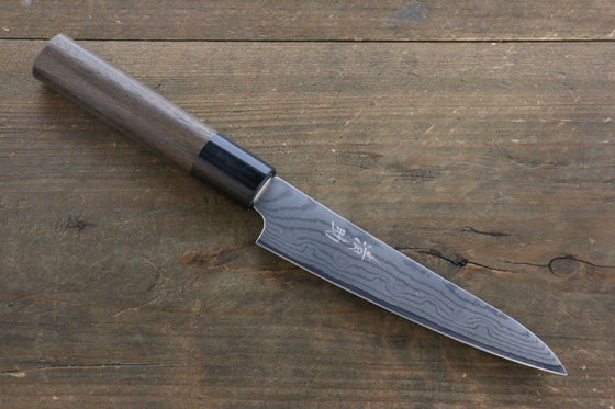Seisuke VG10 37 Layer Damascus Petty-Utility 130mm Shitan Handle - Japanny - Best Japanese Knife