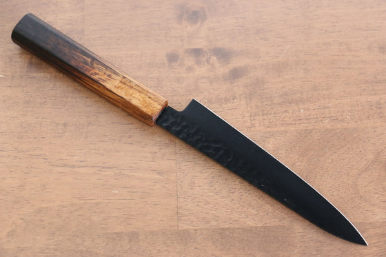 Sakai Takayuki Kurokage VG10 Hammered Teflon Coating Petty-Utility 150mm Burnt Oak Handle - Japanny - Best Japanese Knife