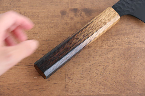 Sakai Takayuki Kurokage VG10 Hammered Teflon Coating Kiritsuke Gyuto  190mm Burnt Oak Handle - Japanny - Best Japanese Knife