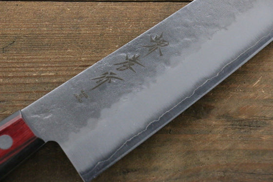 Sakai Takayuki Silver Steel No.3 Santoku 180mm Red Pakka wood Handle - Japanny - Best Japanese Knife