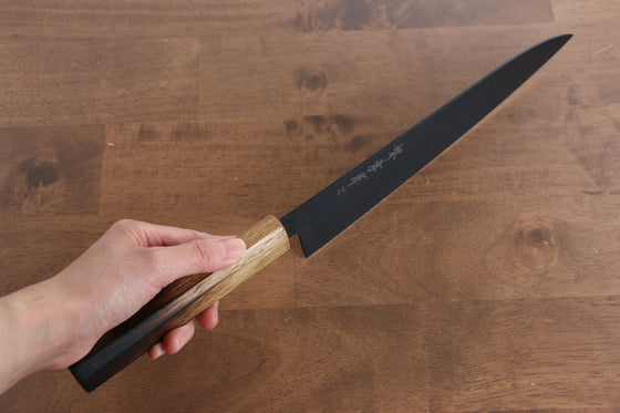 Sakai Takayuki Kurokage VG10 Hammered Teflon Coating Gyuto 240mm Burnt Oak Handle - Japanny - Best Japanese Knife
