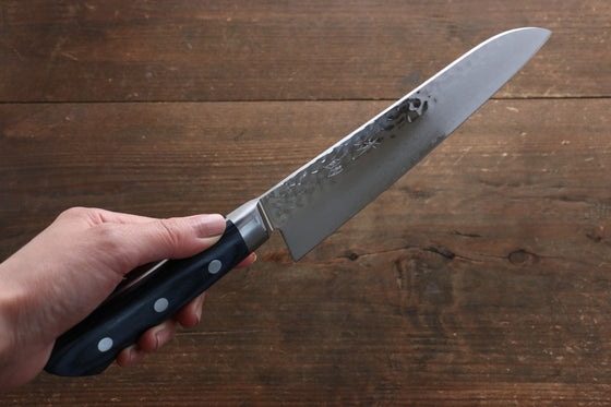 Seisuke Seiun VG10 33 Layer Damascus Santoku 180mm Blue Pakka wood Handle with Sheath - Japanny - Best Japanese Knife