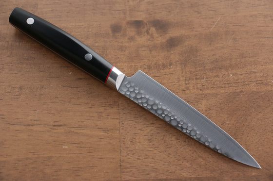 Seisuke PRO-J VG10 Hammered Petty-Utility  120mm Black Micarta Handle - Japanny - Best Japanese Knife