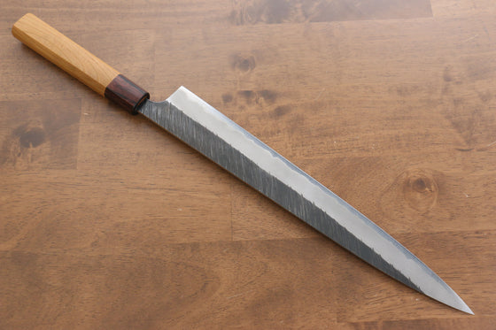 Yu Kurosaki Fujin Blue Super Hammered Sujihiki 300mm Keyaki (Japanese Elm) Handle - Japanny - Best Japanese Knife