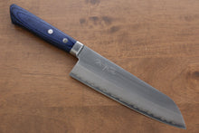  Kunihira VG1 Migaki Finished Santoku 170mm Blue Pakka wood Handle - Japanny - Best Japanese Knife