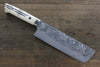 Takeshi Saji VG10 Black Damascus Nakiri  180mm Cow Bone Handle - Japanny - Best Japanese Knife