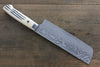 Takeshi Saji VG10 Black Damascus Nakiri Japanese Knife 180mm Cow Bone Handle - Japanny - Best Japanese Knife