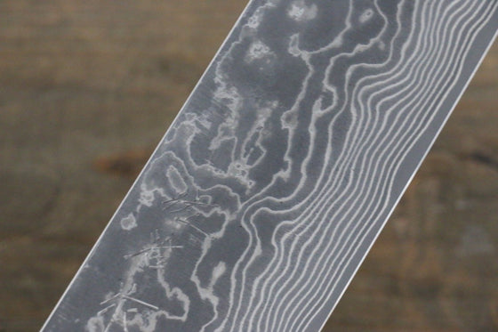 Takeshi Saji VG10 Black Damascus Nakiri  180mm Cow Bone Handle - Japanny - Best Japanese Knife